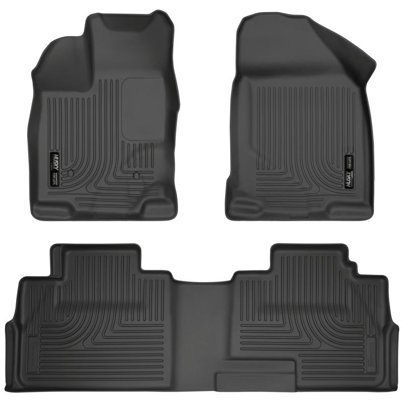 Ford Edge Floor Liners - Front + 2nd Seat - Husky Liners - WeatherBeater - Black - `07-`13